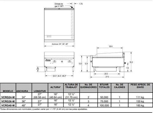 Plancha a Gas 36" VULCAN VCRG36-M2-1