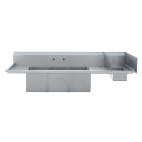 Fregadero de 3 tarjas KING F4T-151514-12L con dos escurrideros laterales