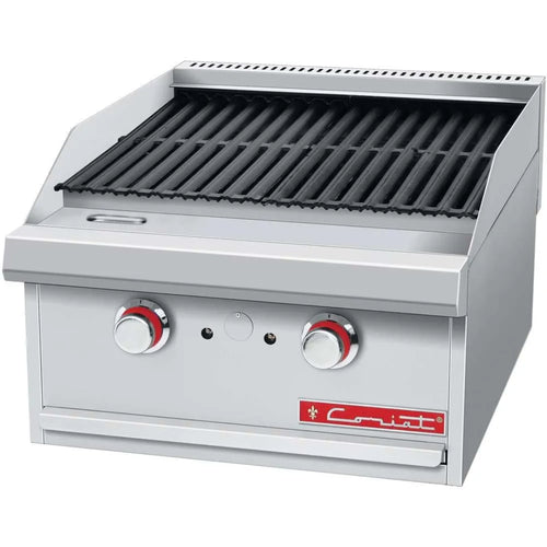 Asador de mesa a gas &amp; piedra volcánica CORIAT ACV-2 MASTER  2 Quemadores Acero Inoxidable
