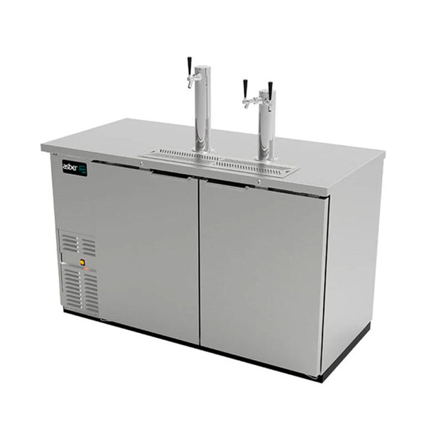 Dispensador Refrigerado Cerveza 4 Barriles Asber ADDC-58-S HC  Acero Inoxidable 2 Puertas