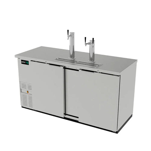 Dispensador Refrigerado Cerveza 3 Barriles ASBER ADDC-68-S HC  Acero Inoxidable 2 Puertas
