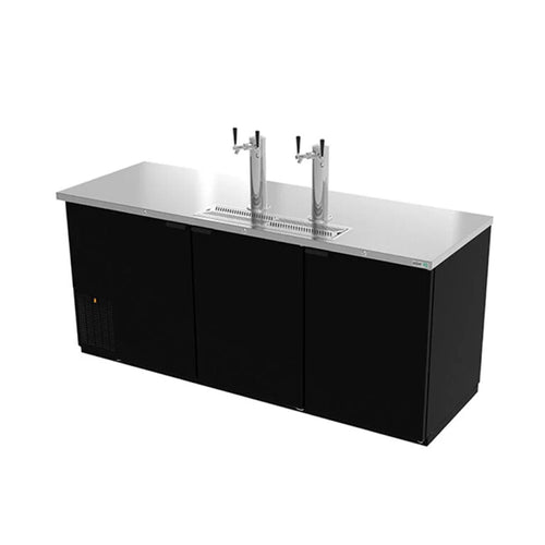 Dispensador Refrigerado Cerveza 3 Barriles 2 Puertas ASBER ADDC-68 HC Vinil Negro