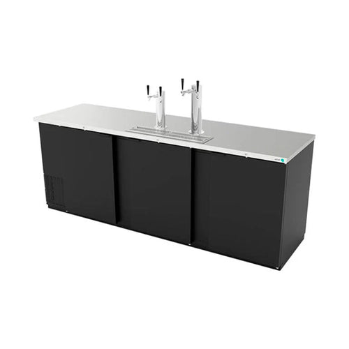 Dispensador Refrigerado Cerveza 4 Barriles Asber ADDC-94 HC  Vinil Negro 3 Puertas