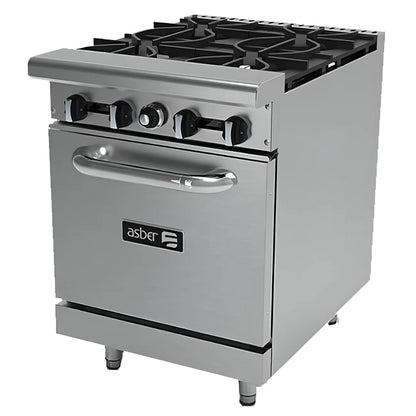 Estufa a Gas LP con 4 Quemadores Horno, Acero Inoxidable, ASBER AER-4-24 LPG
