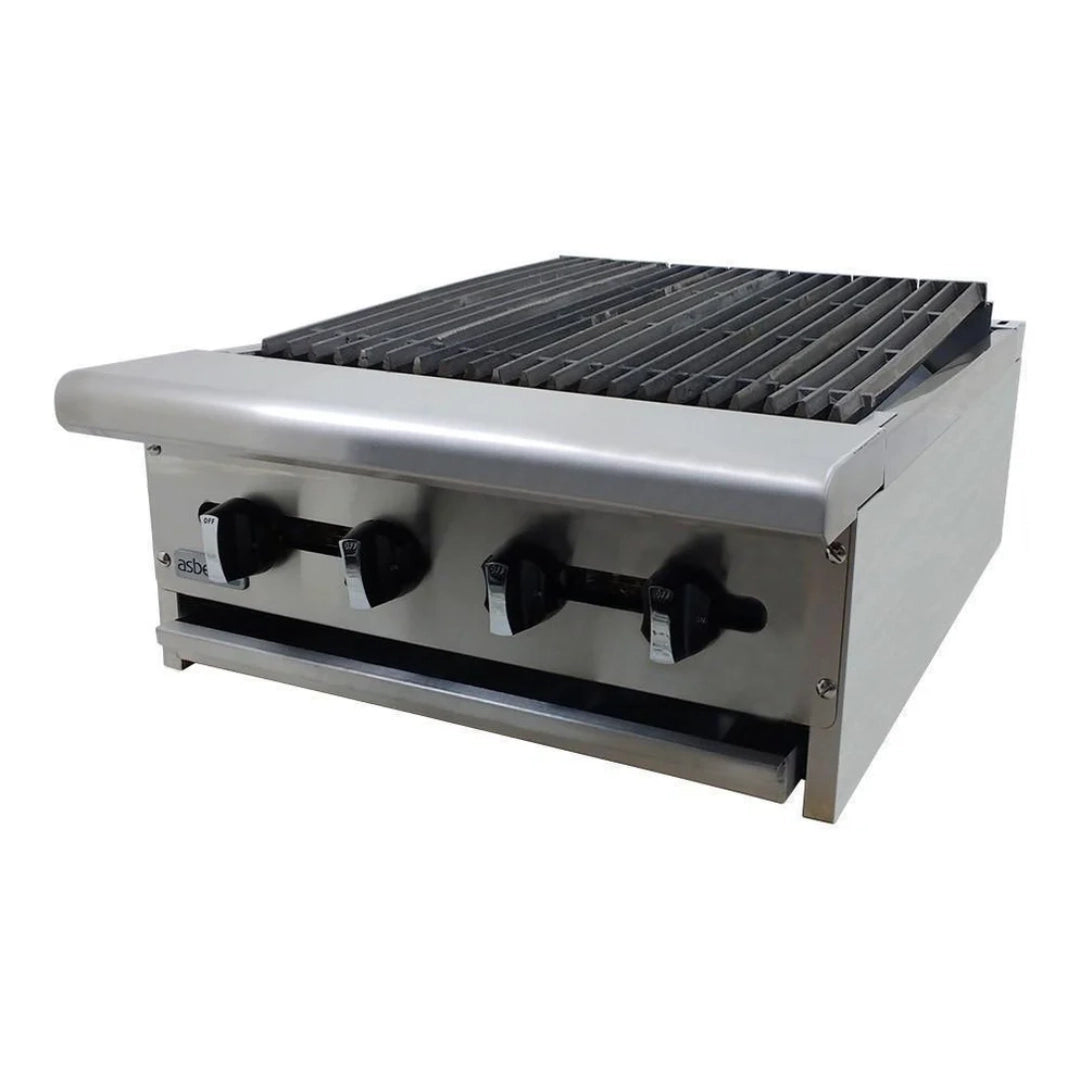 Asador de 24" a Gas con Cercha Perimetral, Acero Inoxidable, ASBER AERB-24