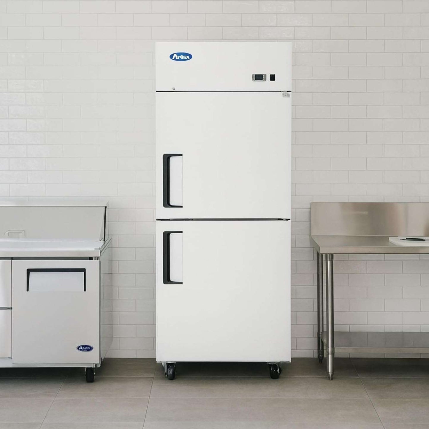 REFRIGERADOR 2 PUERTAS DIVIDIDAS MONTAJE SUPERIOR ATOSA MBF8010GR