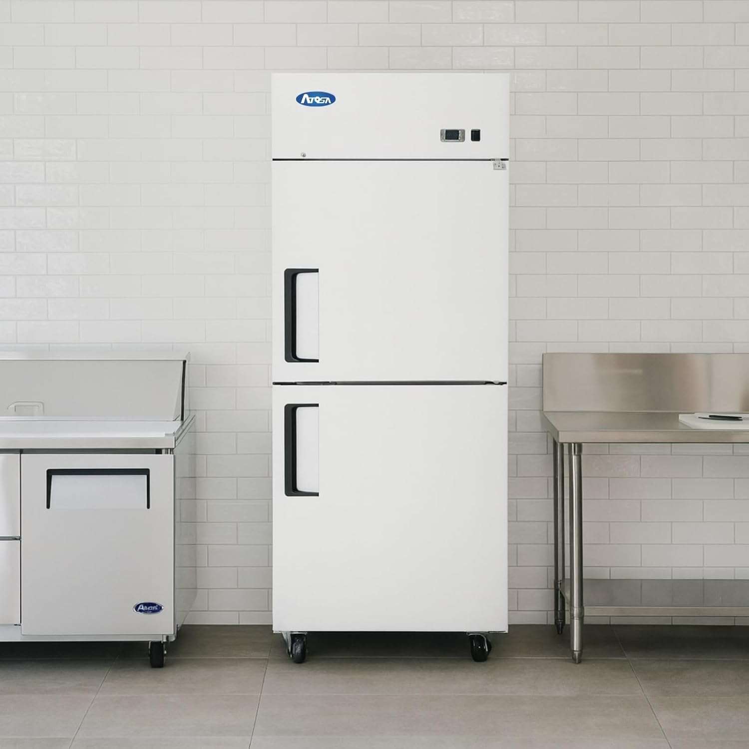 REFRIGERADOR 2 PUERTAS DIVIDIDAS MONTAJE SUPERIOR ATOSA MBF8010GR