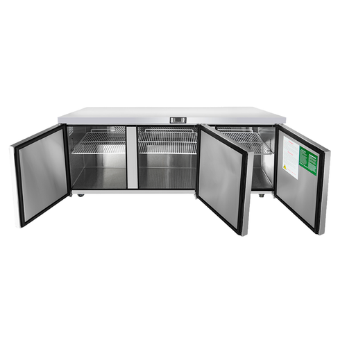 MESA REFRIGERADA CON PROTECTOR DE SALPICADURAS 3 PUERTAS SOLIDAS 72" ATOSA MGF8411GR