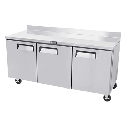 Mesa Refrigerada De Trabajo Con Lambrin 3 Puertas 183 Cm 115V ATOSA MGF8411GR