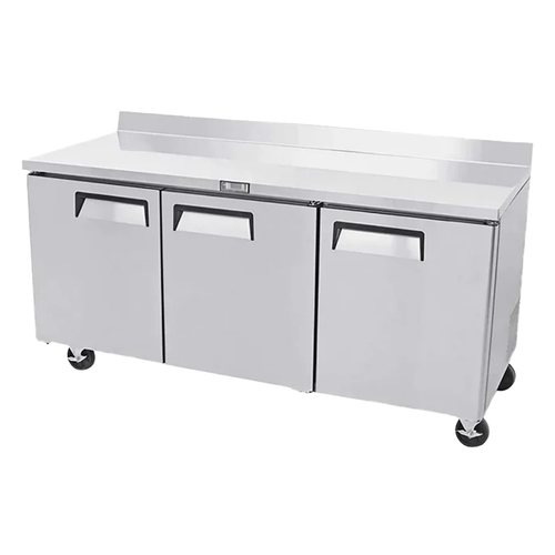 MESA REFRIGERADA CON PROTECTOR DE SALPICADURAS 3 PUERTAS SOLIDAS 72" ATOSA MGF8411GR