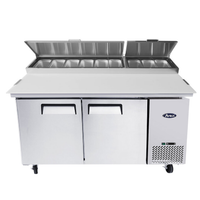 MESA DE PREPARACION DE PIZZA 2 PUERTAS 67" ATOSA MPF8202GR