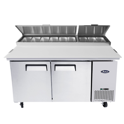 MESA DE PREPARACION DE PIZZA 2 PUERTAS 67" ATOSA MPF8202GR