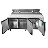 MESA DE PREPARACION DE PIZZA 3 PUERTAS 93" ATOSA MPF8203GR