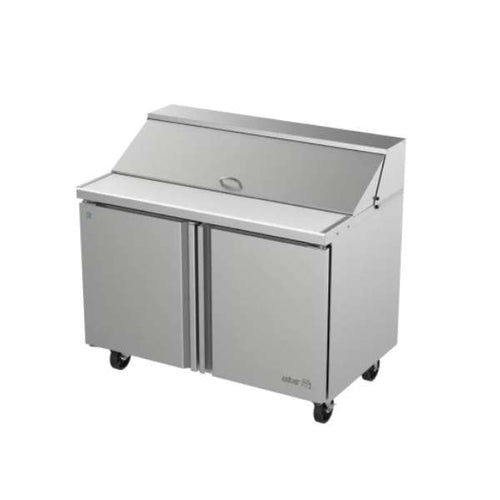 Mesa Refrigerada de Preparación Ensaladas 2 Puertas Sólidas ASBER APTS-48-12 HC  12 Pies Cúbicos