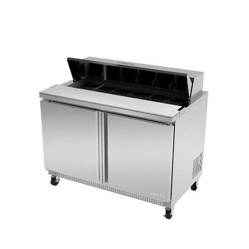 Mesa Refrigerada de Preparación Ensaladas 2 Puertas Sólidas ASBER APTS-48-12 HC  12 Pies Cúbicos