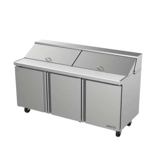 Mesa Refrigerada De Preparación Ensaladas 3 Puertas Sólidas ASBER APTS-72-20 HC  18 Pies Cúbicos