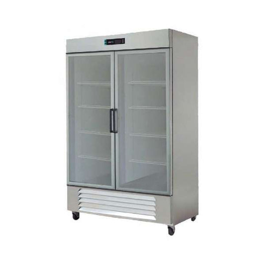 REFRIGERADOR 2 PUERTAS ASBER ARR-37-G HC, Refrigerador de 2 puertas de cristal , Refrigerador de Exhibición en acero inoxidable con dors puertas de cristal templado , refrigerador asber de 37 pies cubicos de capacidad, refrigerador para supermercados y heladerias, de venta en Webstaurant México