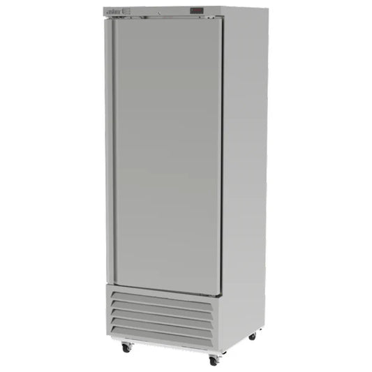 REFRIGERADOR ASBER ARR-17 HC, refrigerador 1 puerta solida en acero inoxidable, 3 parrillas, refrigerador vertical Asber.