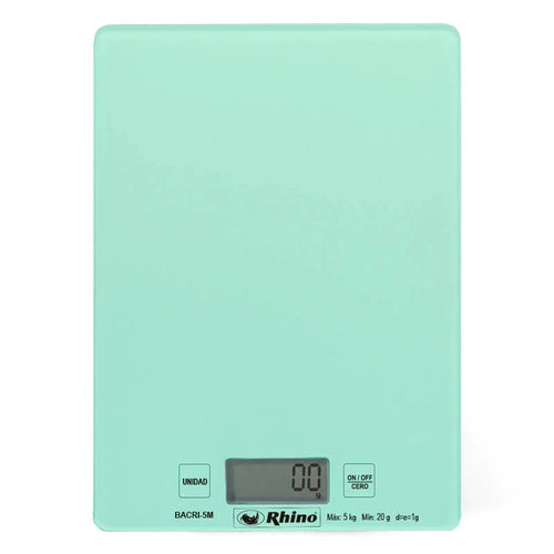 Báscula Electrónica de Cocina 5 Kg RHINO BACRI-5M  Vidrio Templado