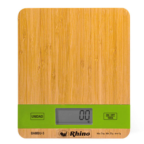 Báscula de Cocina 5 Kg RHINO BAMBU-5