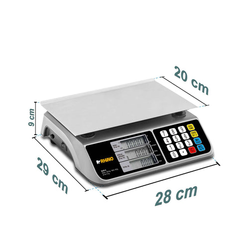 Báscula Electrónica Multifunciones 20 kg con Puerto USB RHINO BAR-6X