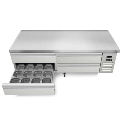 Base de Chef Refrigerada 4 Cajones ASBER ACBR-72 HC  Acero Inoxidable
