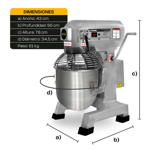 Batidora Planetaria 20 L RHINO BATI-20