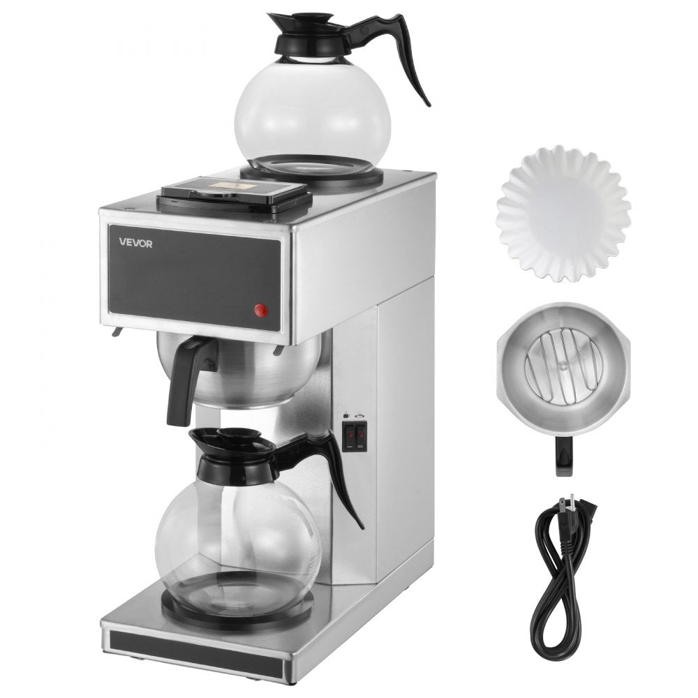 Cafetera de Goteo Comercial 2 Jarras vidrio VEVOR RB-286