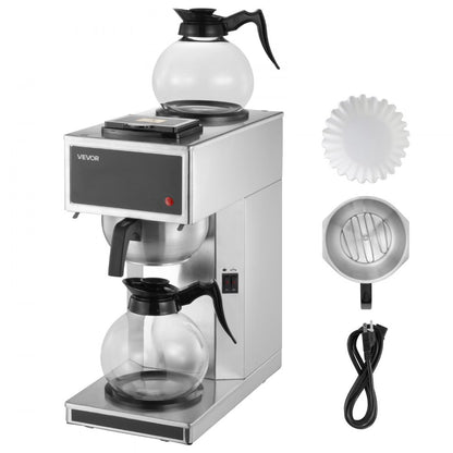Cafetera de Goteo Comercial 2 Jarras vidrio VEVOR RB-286