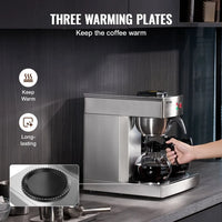 Cafetera de Goteo Comercial 3 Jarras VEVOR RBT-386-BD3