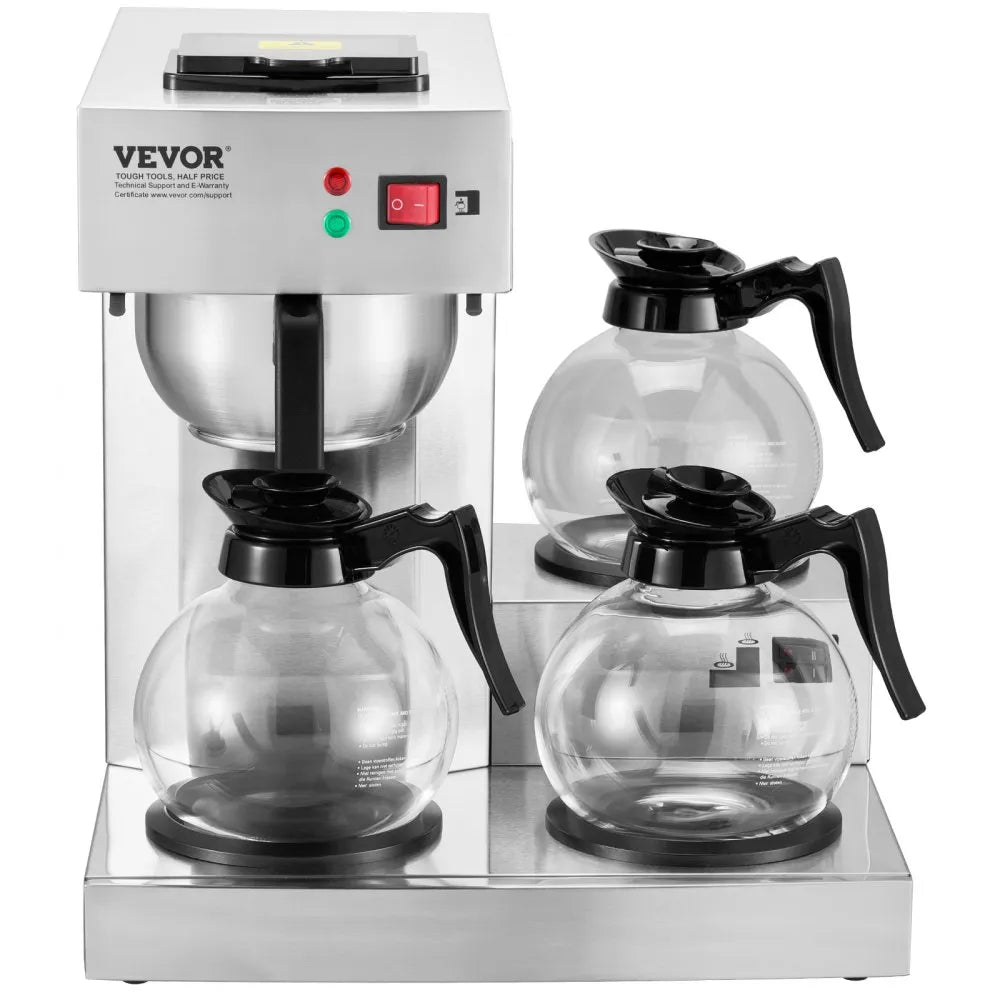 Cafetera de Goteo Comercial 3 Jarras VEVOR RBT-386-BD3