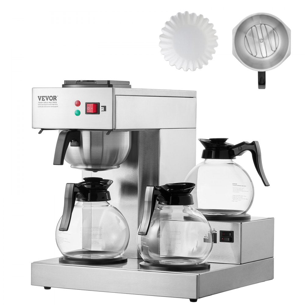 Cafetera de Goteo Comercial 3 Jarras VEVOR RBT-386-BD3