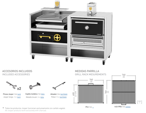 Combo Horno Brasa y Parrilla Vasca Josper CVJ-76-1-1-PRO-L