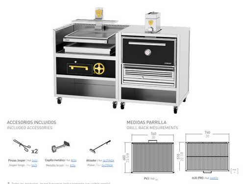 Combo Horno Brasa y Parrilla Vasca Josper CVJ-76-1-1-PRO-M