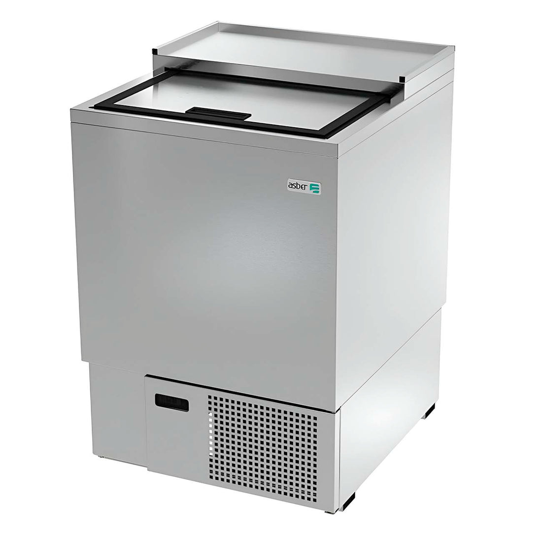 Congelador Enfriador de Tarros 1 Puerta ASBER AGF-24-S HC en acero inoxidable, Asber AGF-24-S HC Congelador Glass Froster 1 Puerta Deslizable 13.23 ft