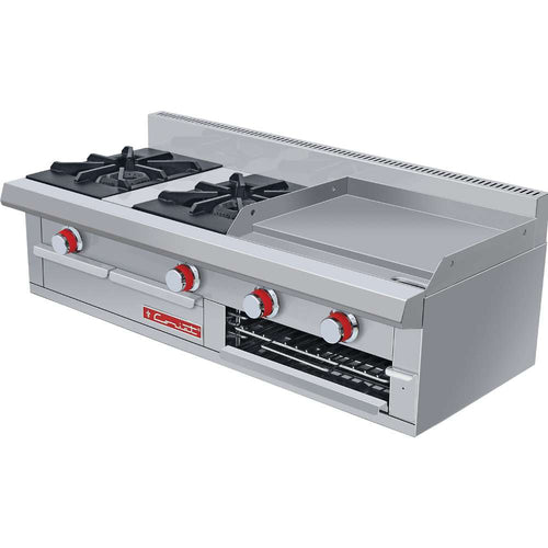 Estufa a Gas CORIAT MINICHEF PETIT DE MESA con 2 Quemadores, Plancha y Gratinador