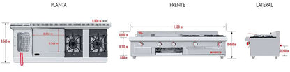 Coriat-Multichef-de-Mesa-Petit-Estufa-Plancha-Gratinador-Freidora-3-Litros-2-Quemadores-Gas-Gris-7-1
