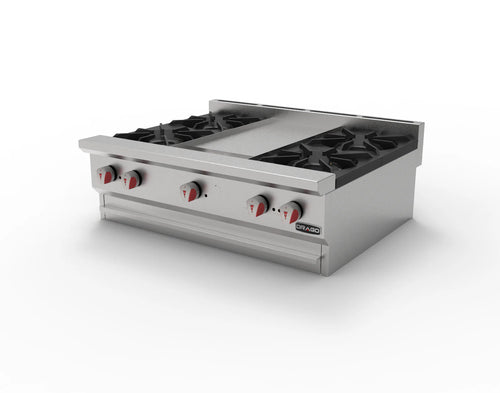 Parrilla Combinada 4 Quemadores y Plancha DRAGO CG-40P