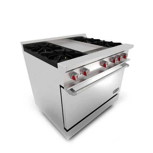 Estufa de 4 Quemadores con Plancha DRAGO CG-41P