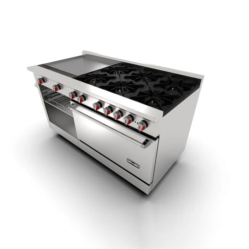 Estufa 6 Quemadores y plancha DRAGO CG-61PD