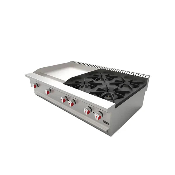 DRAGO_CG-40PD_PARRILLA COMBINADA 4 QUEMADORES Y PLANCHA