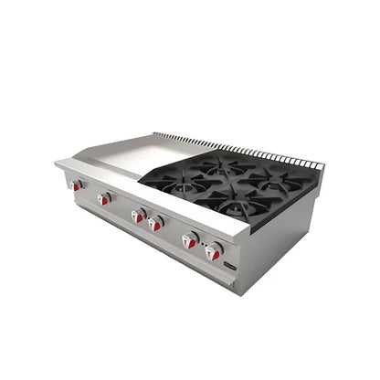 DRAGO_CG-40PD_PARRILLA COMBINADA 4 QUEMADORES Y PLANCHA