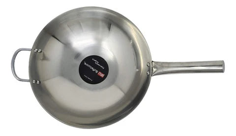 WOK CHINO ACERO INOXIDABLE TERMINADO ESPEJO 14" / 36 cm DS0641