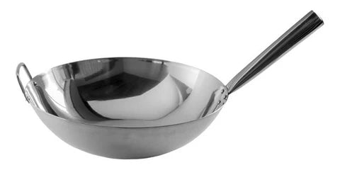 WOK CHINO ACERO INOXIDABLE TERMINADO ESPEJO 14" / 36 cm DS0641