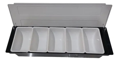 DS1181-CAJA DE PLASTICO PARA CONDIMENTOS 5 INSERTOS