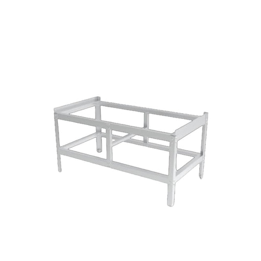 Base universal BD-2966 para equipo UDM en acero aluminizado, con cubierta de acero inoxidable y entrepaño. Soporta estufas de 4 quemadores, freidoras, planchas, asadores y gratinadores