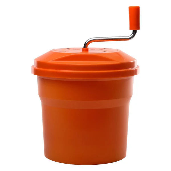 Secador de verduras Dynamic E-10, capacidad 10 litros, centrifugadora manual. Compacto y robusto para uso profesional en restaurantes y cocinas