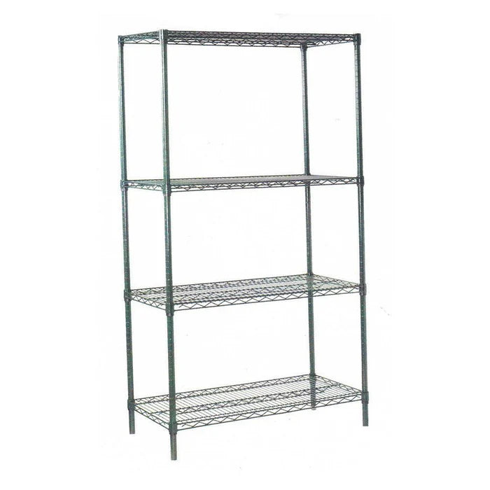 Anaquel industrial EDENOX ED 1836, 4 entrepaños, capacidad 385 kg. Medidas 45x92x182 cm, acabado epóxico gris, certificación NSF para uso alimentario de venta en Webstaurant México