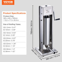 Embutidora Manual en Acero inox. 7L VEVOR 1A-SS715