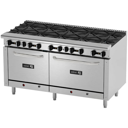 Estufa a Gas Doble Horno ASBER AER-2-B10-60 de 10 QUEMADORES